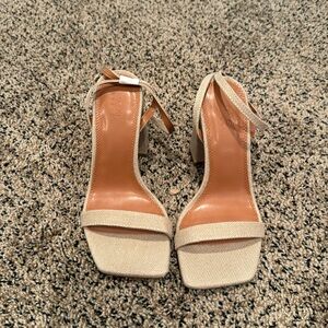 Tan block heels size 6